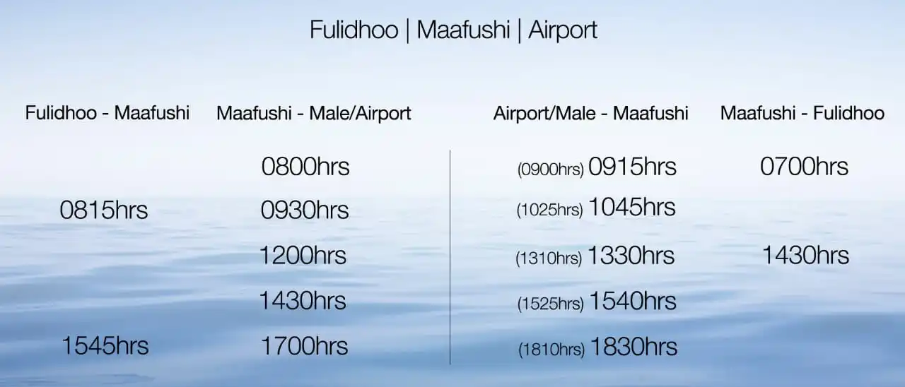 maafushi transfer schedule