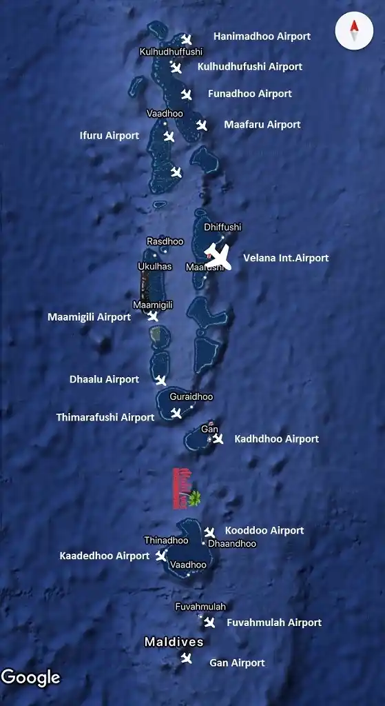 mapa de la isla de maldivas