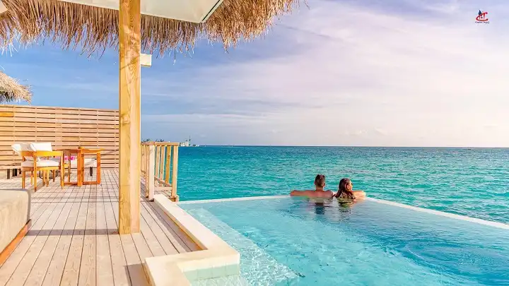 Romantic overwater bungalow in Maldives for couples