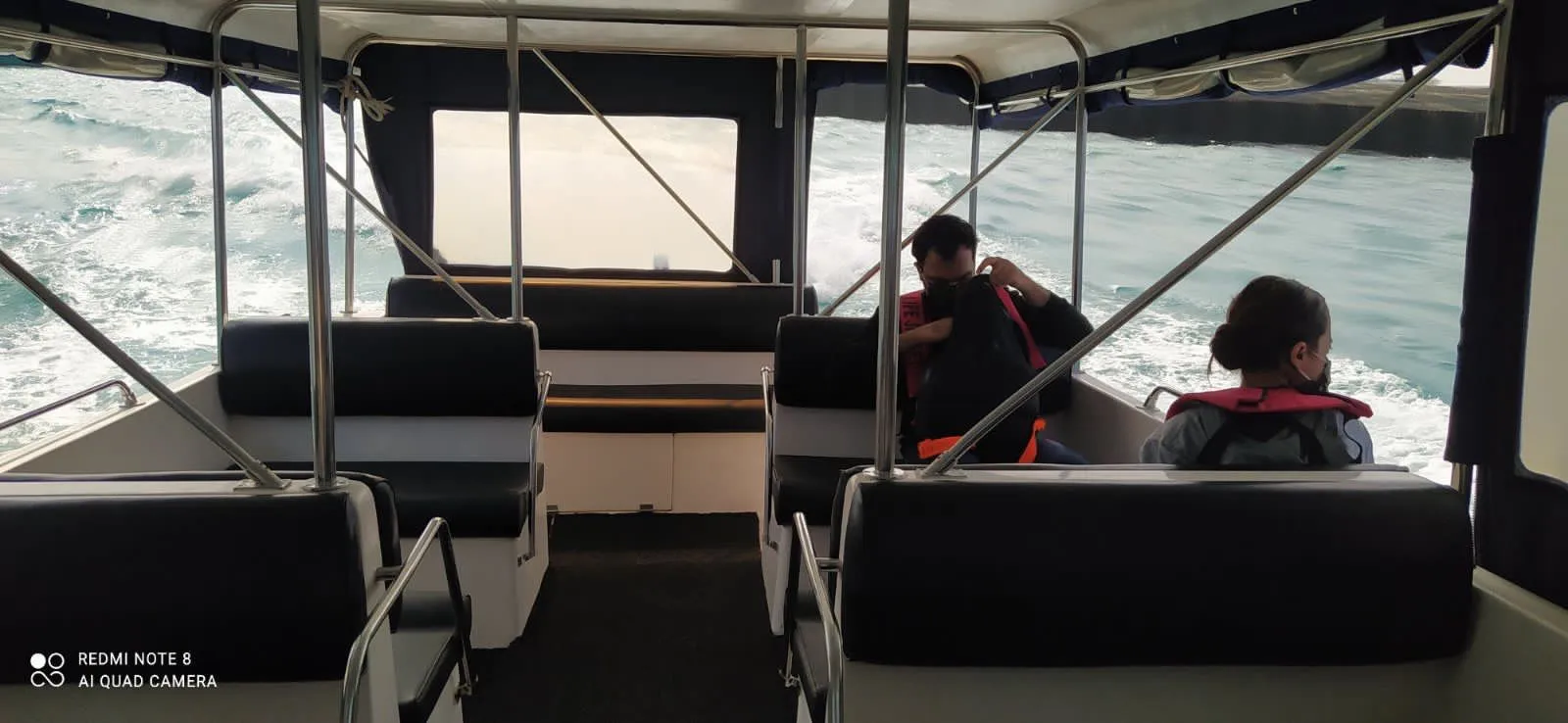 Spacious speedboat cabin for comfortable transfers